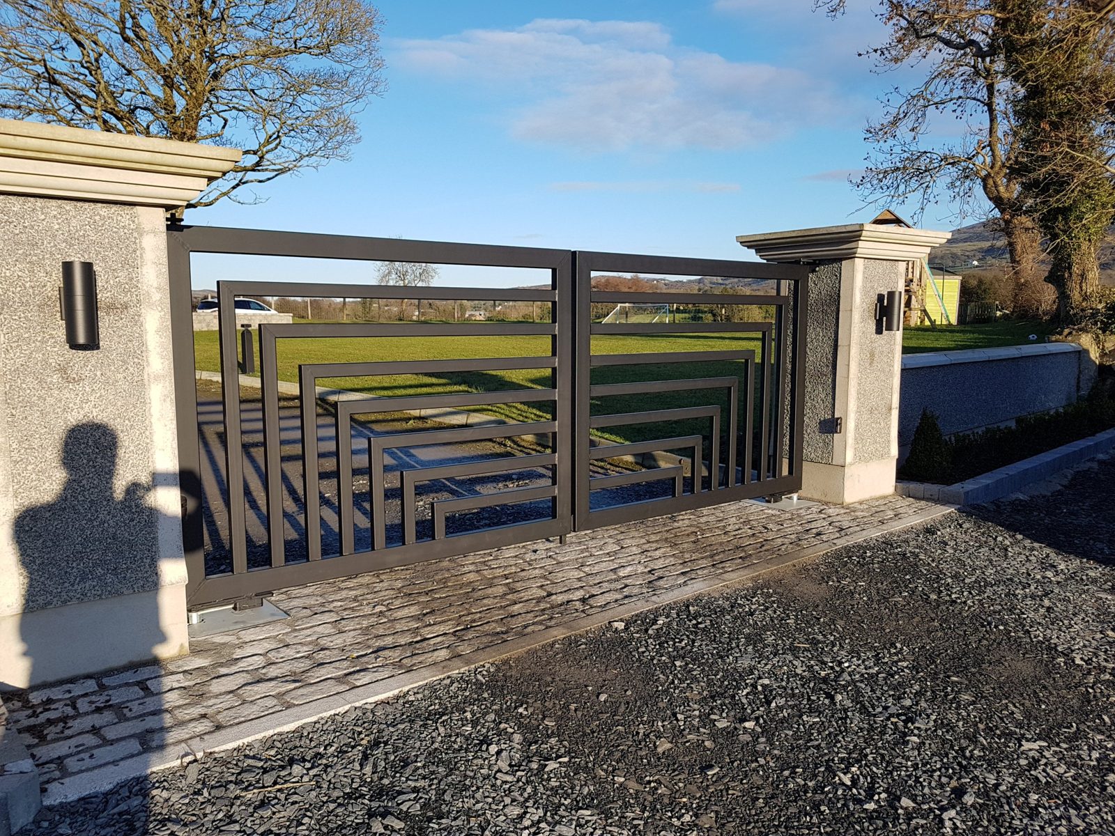 Contemporary steel gates like these for homes in Saintfield